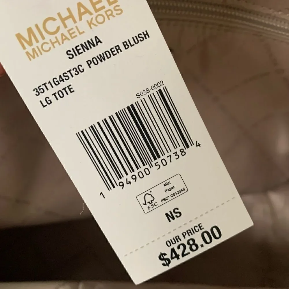 Michael Kors Sienna Leather with Canvas Large Tote